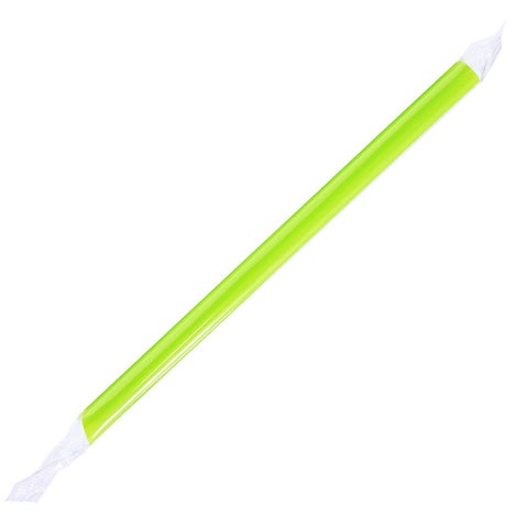 Lollicup C9075 (Green) Karat Giant Straws Poly-Wrapped 9 Length Solid